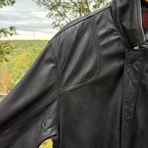 John Ashford 90s VTG Soft Black Leather Jacket, Lived-In, Relaxed Fit Men's L - Picture 8 of 15